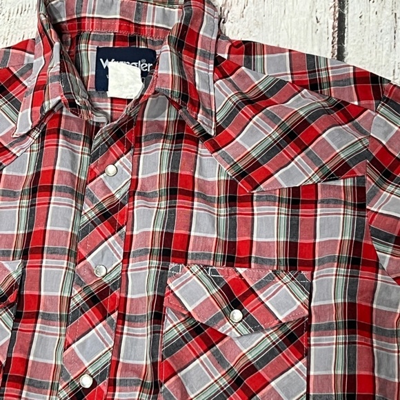 Vintage Western Pearl Snap Rancher Cowboy Rockabilly Plaid Button Down Shirt - Picture 3 of 4